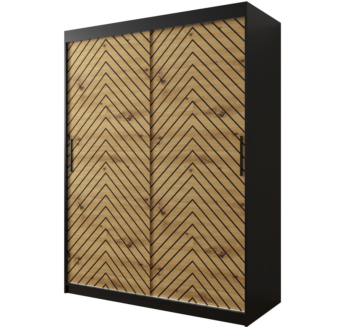 Jode 1 ormar 2 vrata 150x62x200 crna /natur(artisan)/crna