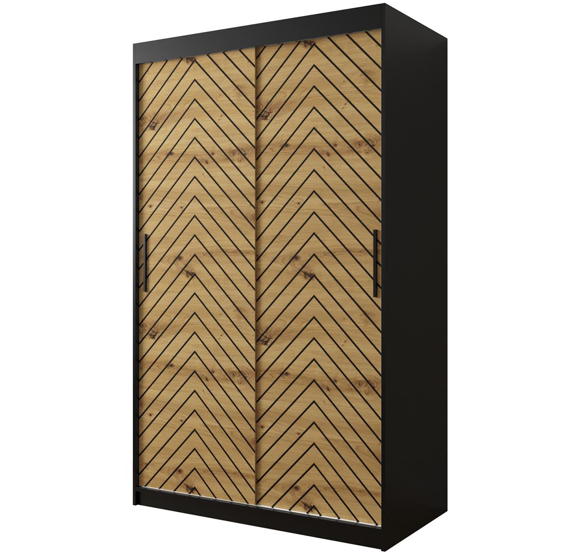 Jode 1 ormar 2 vrata 120x62x200 crna /natur(artisan)/crna
