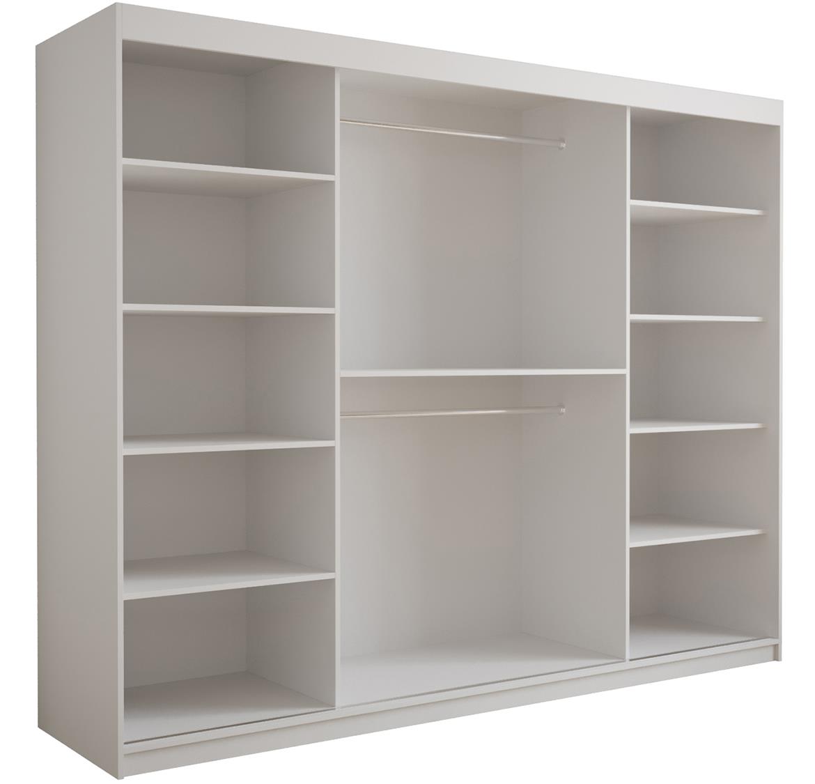 Tapi ormar 3 vrata/ogledalo 250x62x200 bela/roze