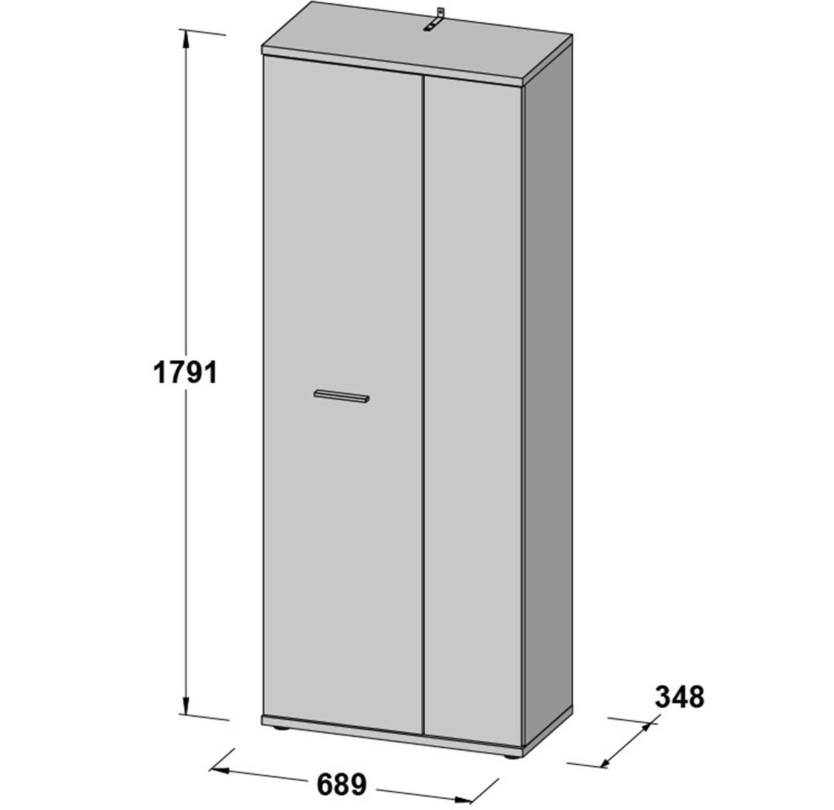 Net ormar 2 vrata 69x35x179 bijeli/natur (sonoma hrast)