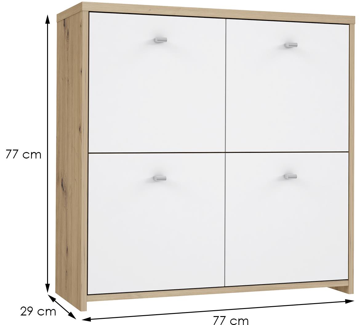 Best komoda 4 vrata 77,1x29,6x77,3 bela/natur (artisan hrast)