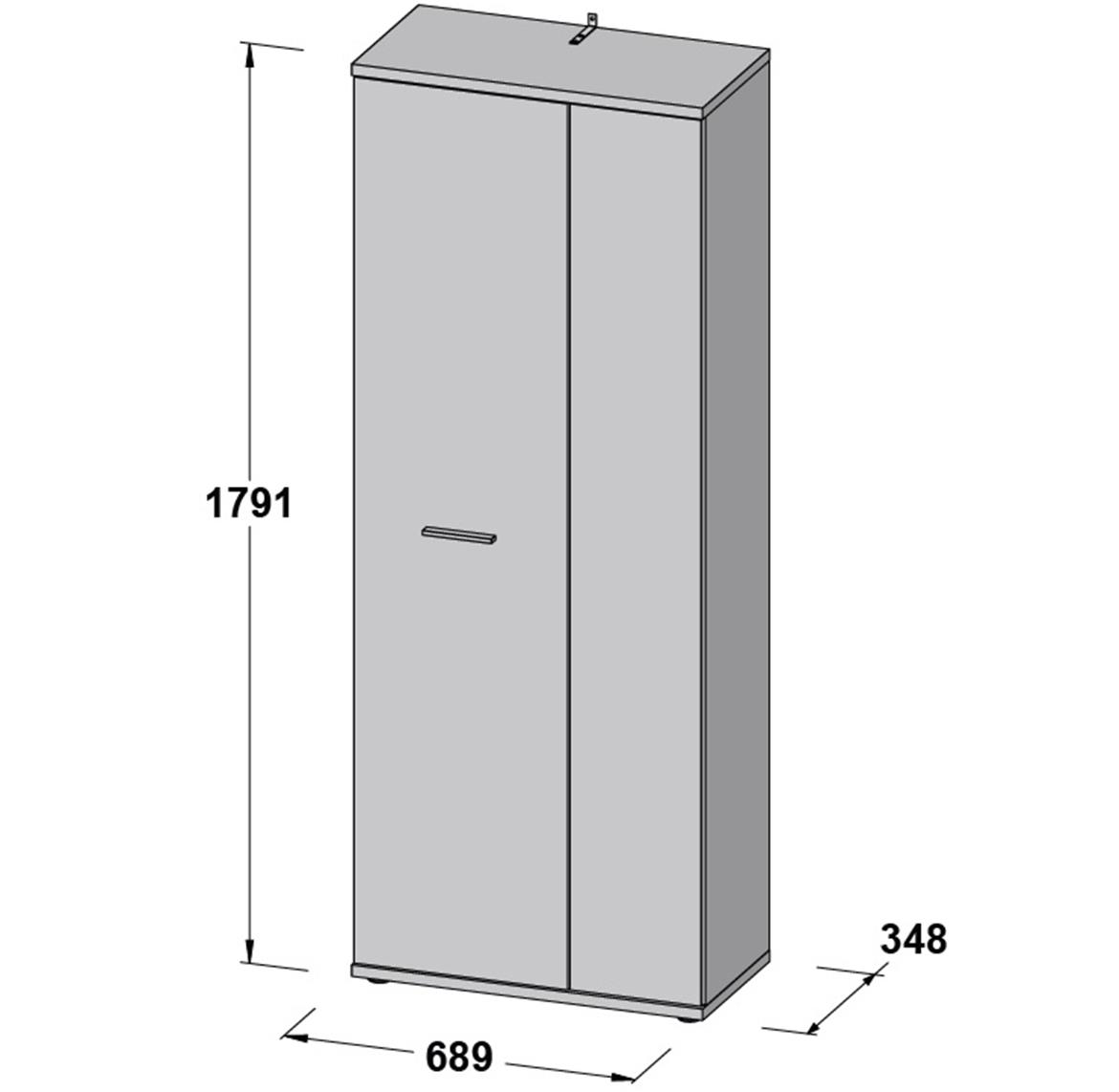 Net ormar 2 vrata 69x35x179 beli/natur (sonoma hrast)