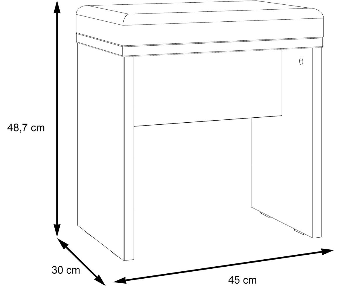 Nemesis tabure 45x30x48,7 hrast/crni