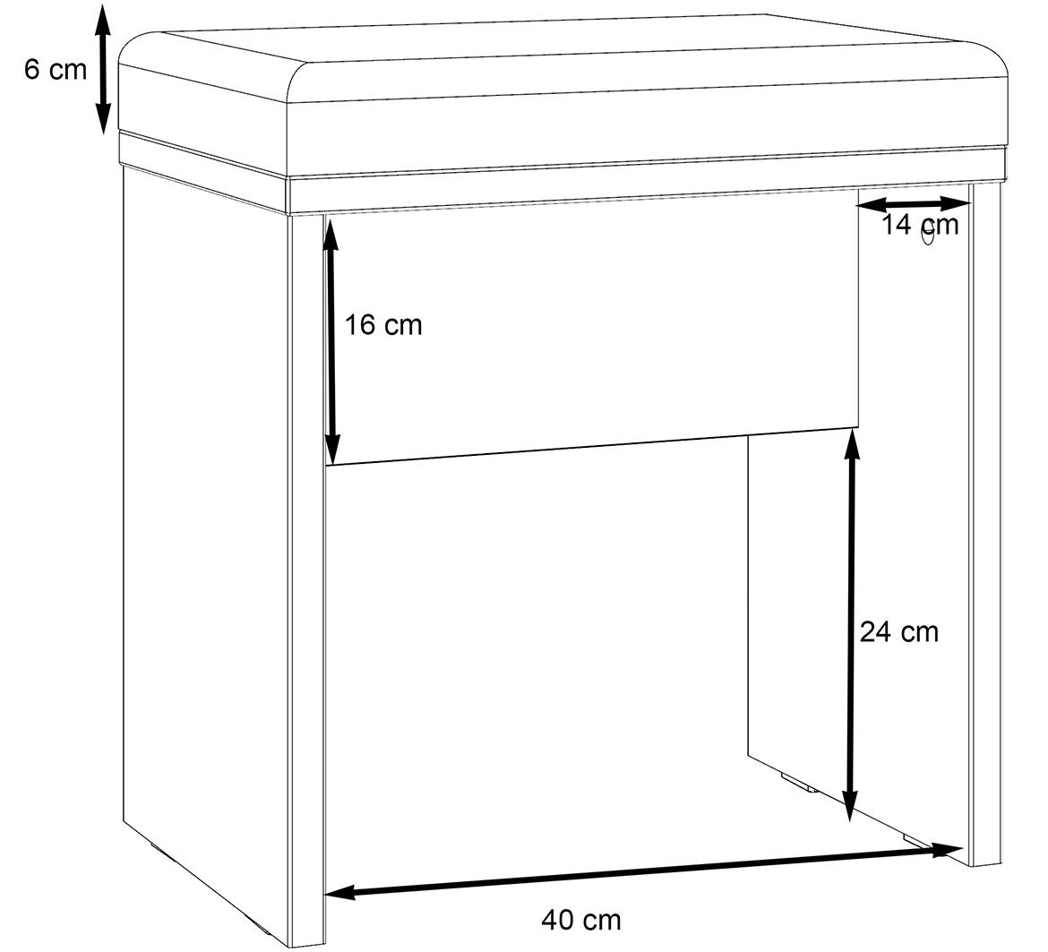 Nemesis tabure 45x30x48,7 hrast/crni