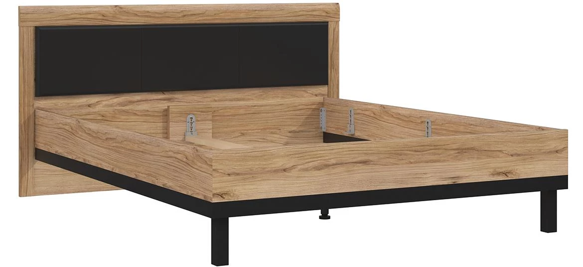 Nemesis krevet bez podnice 165,5x206,3x98,5 cm hrast/crni