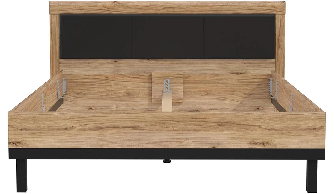 Nemesis krevet bez podnice 165,5x206,3x98,5 cm hrast/crni