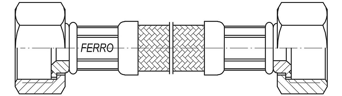 Celicno pleteno crijevo L-60 cm 3/8 ”x 3/8” nn PWS94