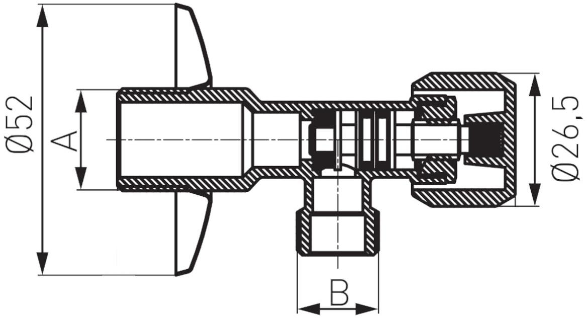 Ugaoni ventil sa sjedištem 1 / 2? x 3 / 8? sa rozetom