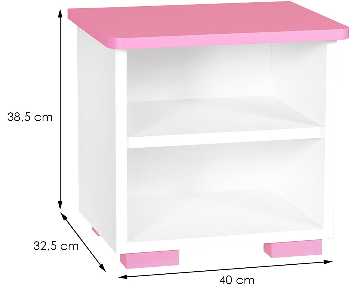 Bb10 nocni ormaric 40x32,5x38,5 belo/rozi