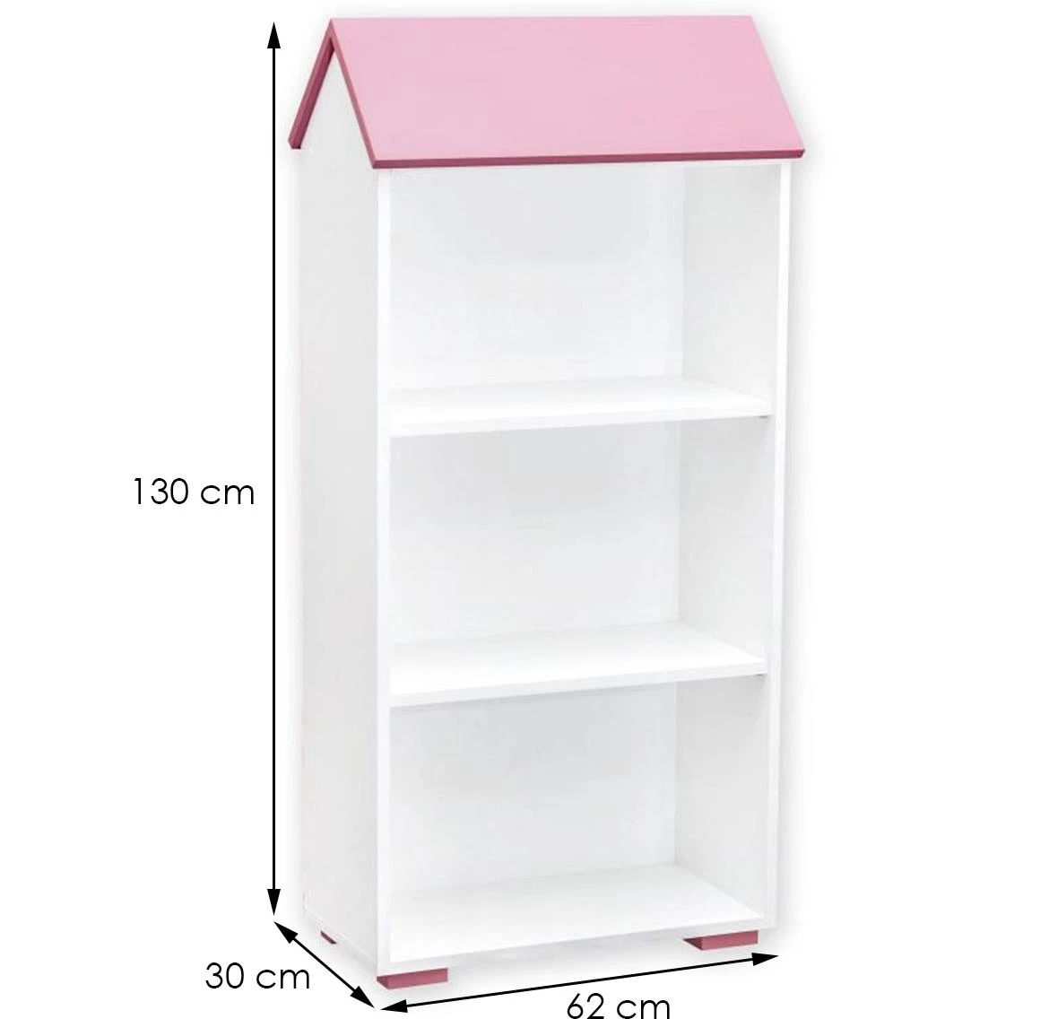 Bb02 3p polica 62x30x130 cm belo/roze