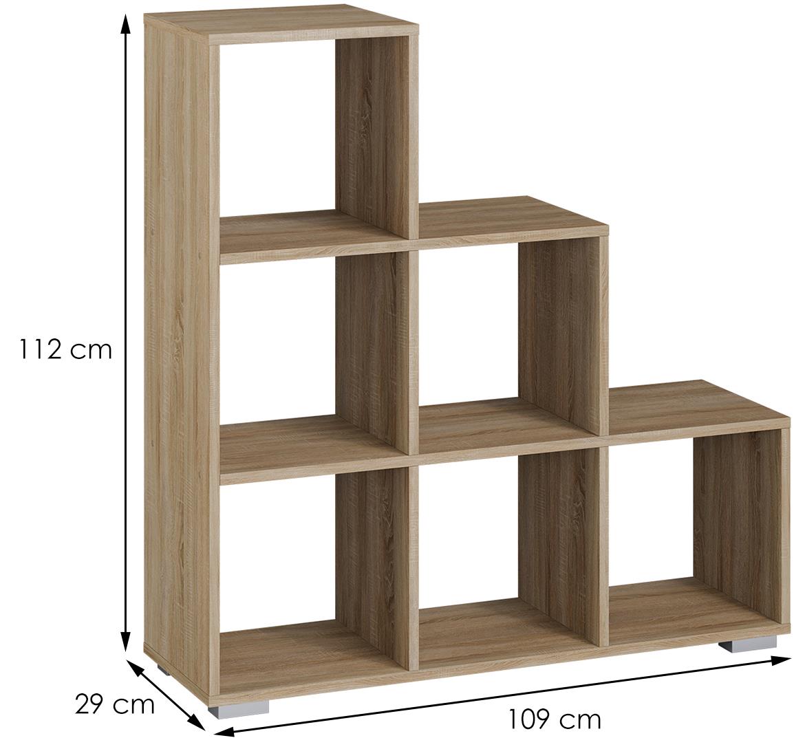 Azur polica 6 otvora 109x29x112 natur (sonoma hrast)