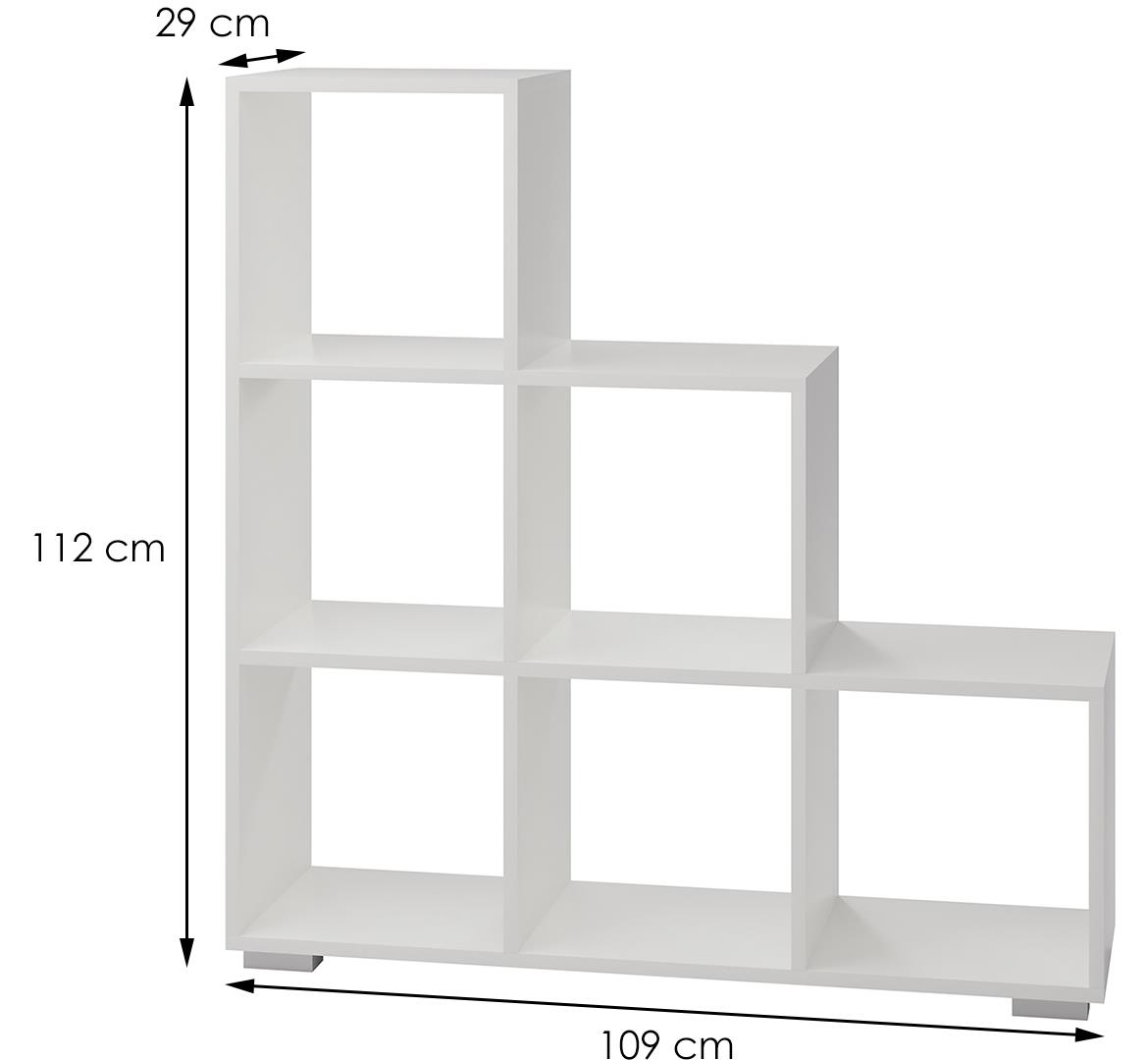 Azur polica 6 otvora 109x29x112 bela