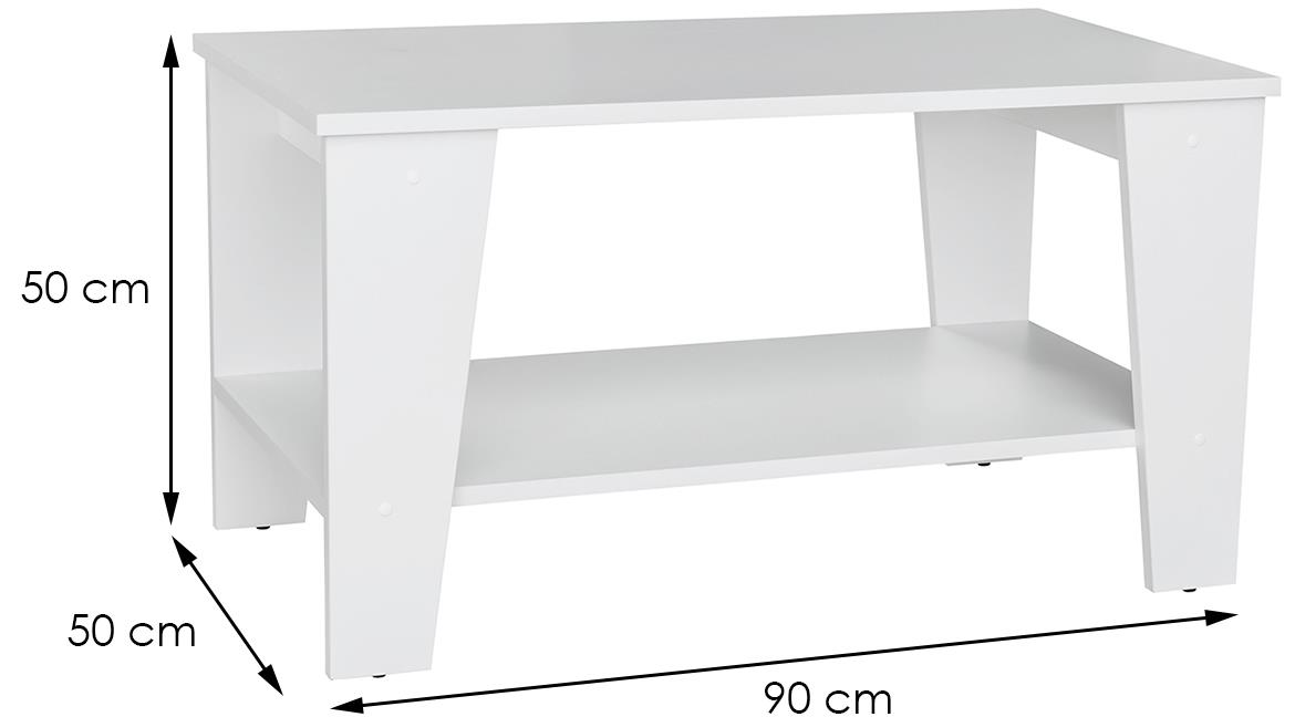 Pati klub sto 1 polica 90x50x50 beli