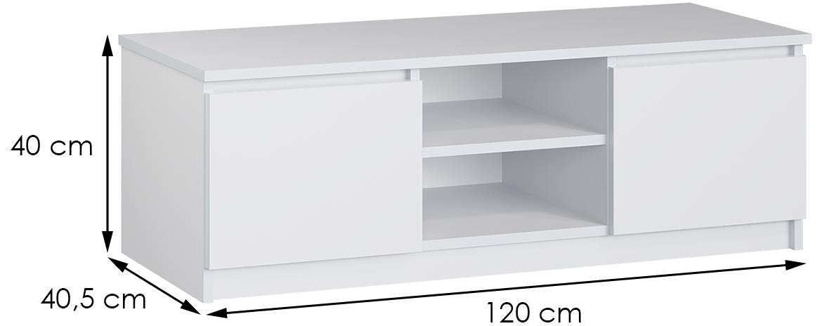 Noma TV komoda 2 vrata+2 otvora 120x40,5x40 bela