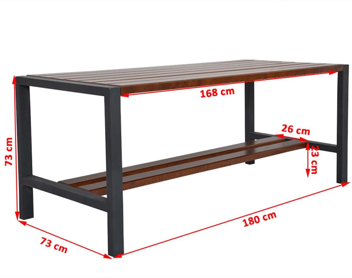 Modern sto 180x73x73 tamni orah/crni