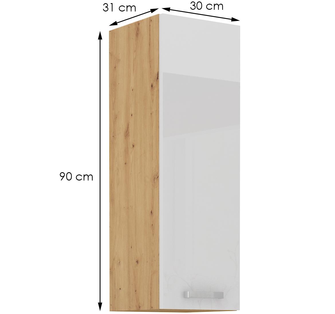 Kuhinjski element 30G-90 1F 30x31x90 natur (artisan hrast)/beli