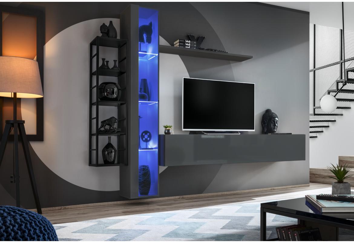 Switch Met VII regal+LED 240x40x180 sivi visoki sjaj