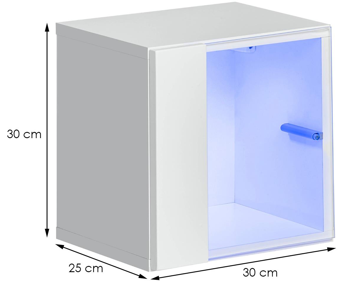 Switch WW 5  viseci element+LED 1 vrata 30x25x30 beli visoki sjaj