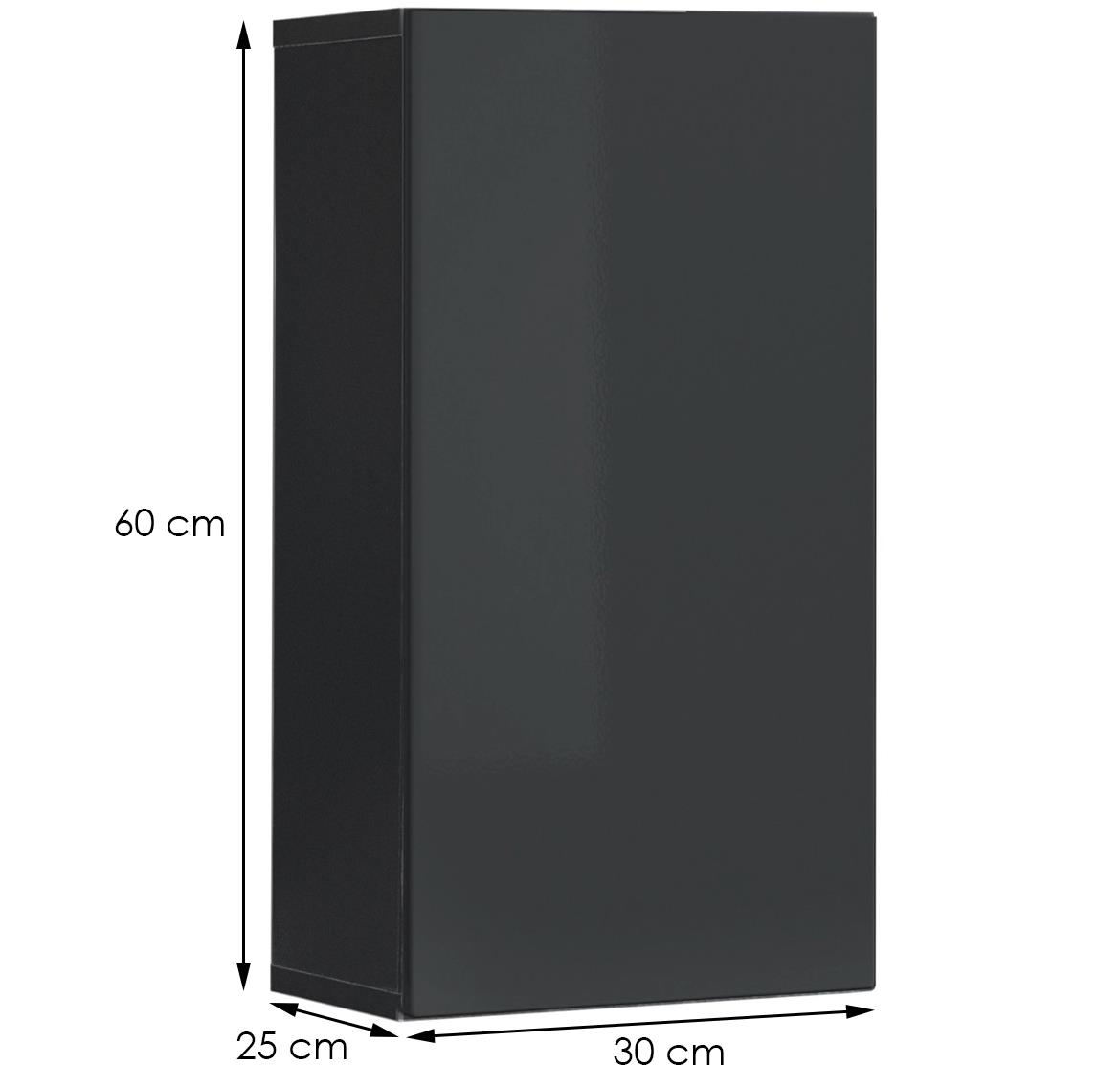 Switch SW 4 viseci element 1 vrata 30x25x60 sivi visoki sjaj