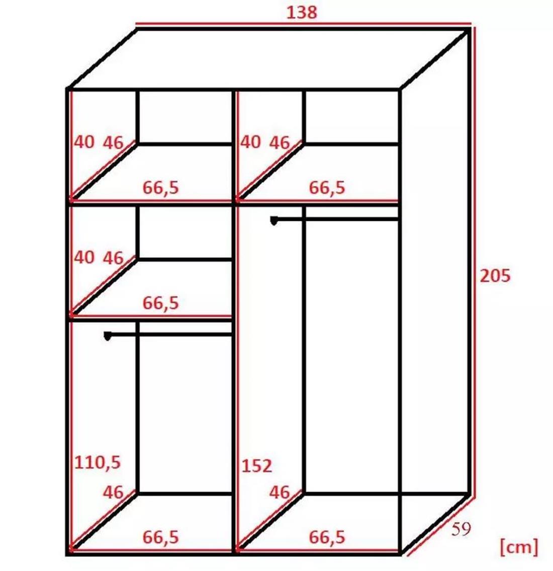 Retro 4L ormar/ogledalo 2 vrata 138x59x205 hrast/crni