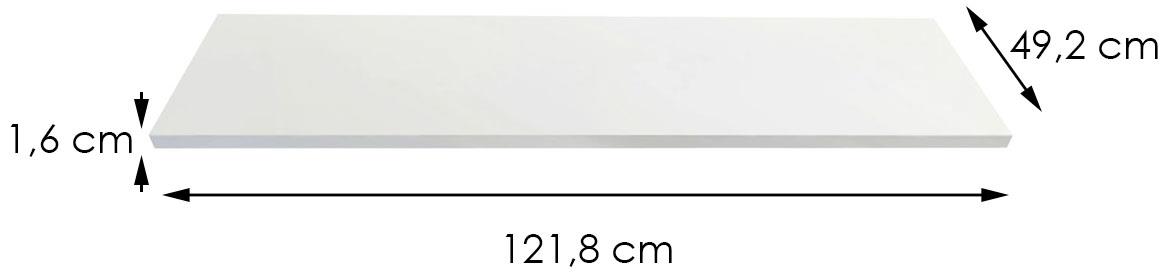 Top 250 police za ormar 3 kom 121,8x49,2x1,6 bela