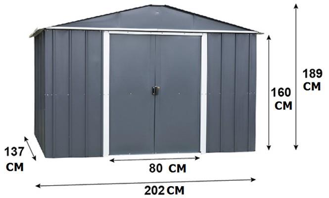 Metalna baštenska kucica 65AEYZ 202x137 cm antracit