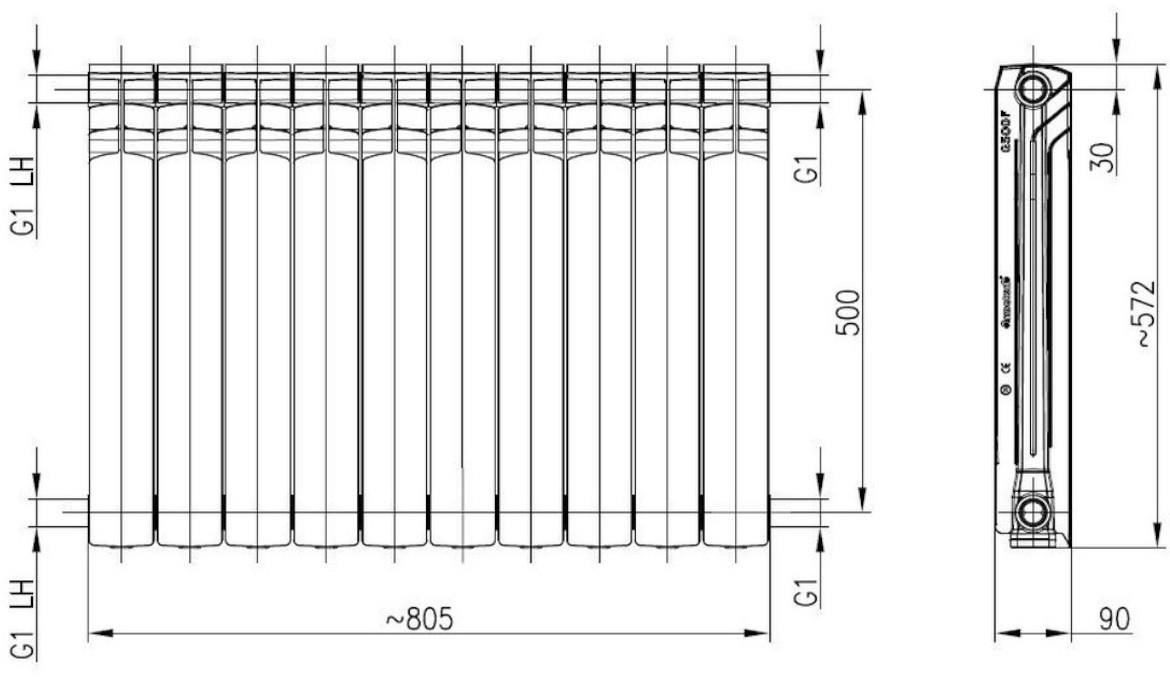 Radijator G500F antracit