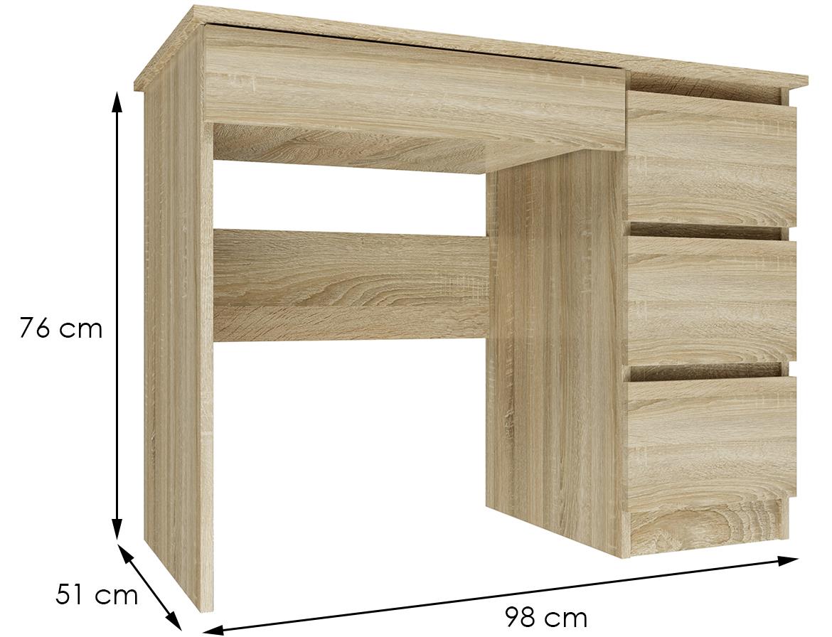 Mijas radni sto desni 98x51x76 natur (sonoma hrast)