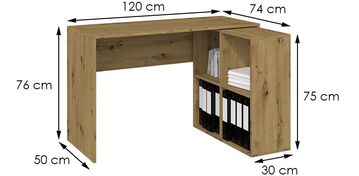 Plus radni sto 4 otvora 120x50x76 natur (artisan hrast)