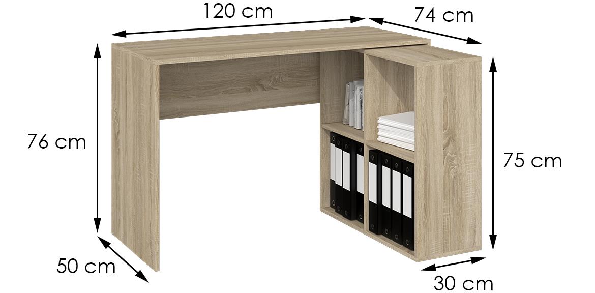 Plus radni sto 4 otvora 120x50x76 natur (sonoma hrast)