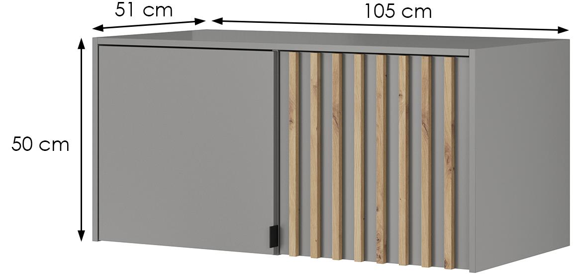 Nelly nadogradnja 2 vrata 105x51x50 svetlo siva/natur (artisan hrast)