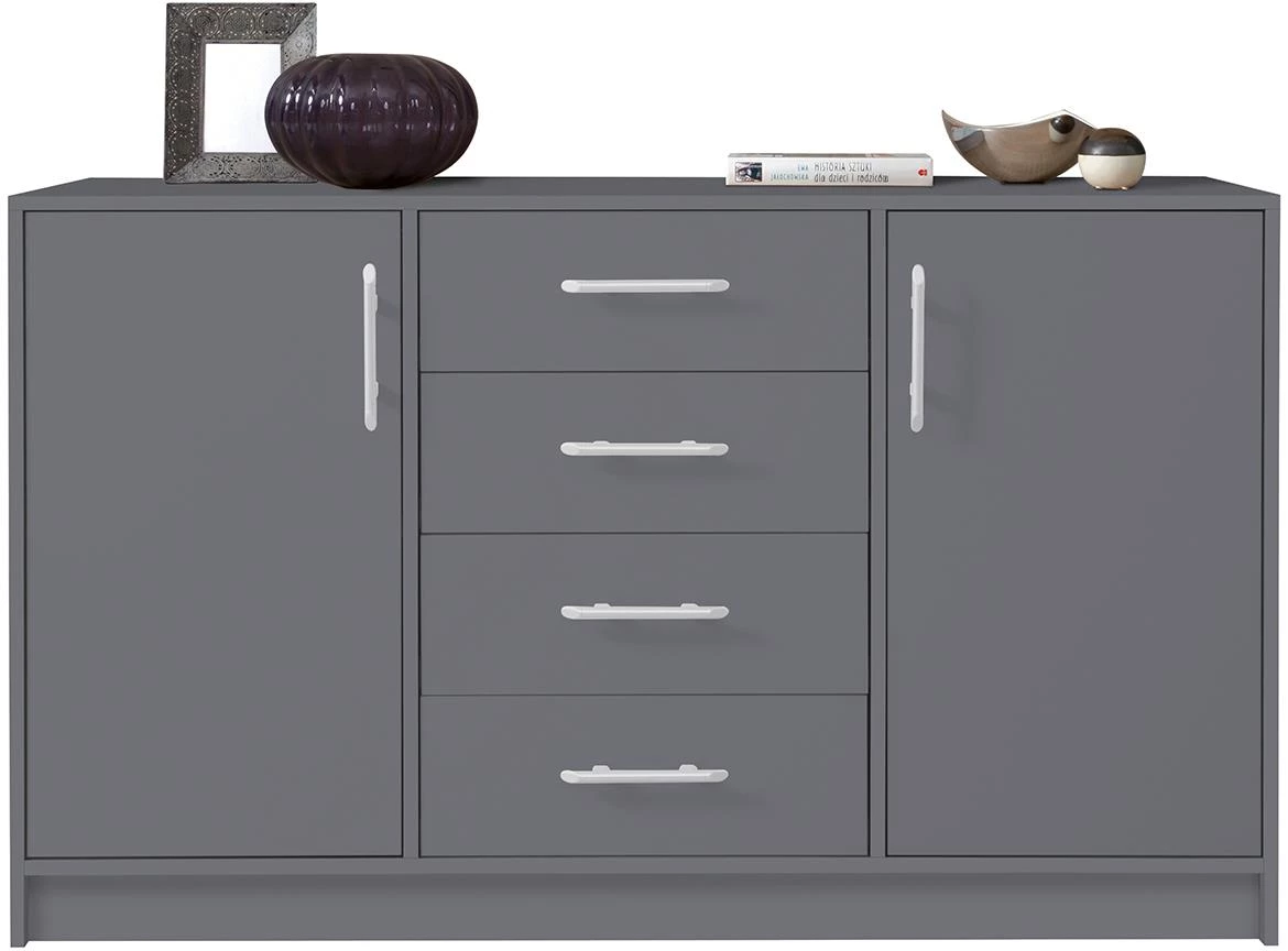 Smart SRK1 komoda 2 vrata+4 fioke 140x40x84 siva