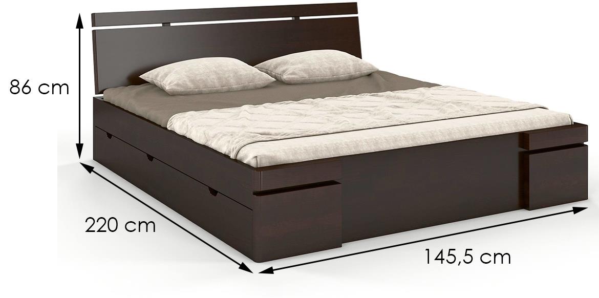 Skandica Sparta krevet 145,5x220x86 wenge