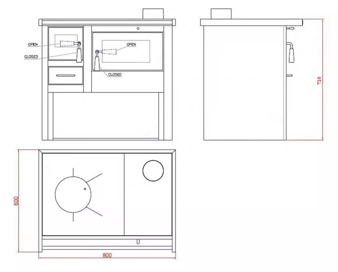 Kuhinjska pec Termo 8 desna 7kW