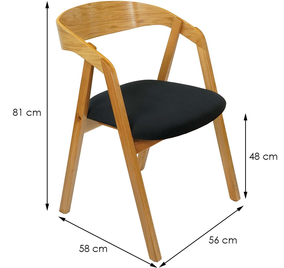 Casablanca stolica 56x58x81 natur/crna