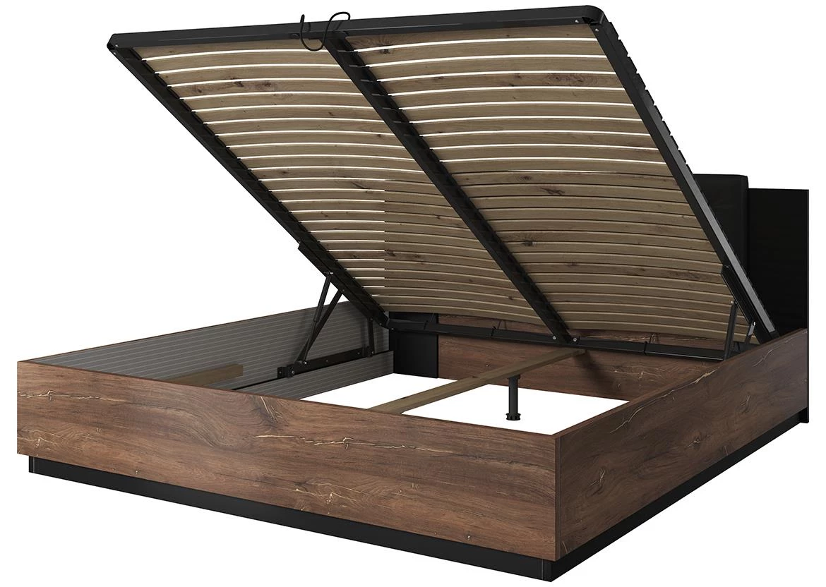 Sigma 32 krevet bez podnice 186x205x90 cm tamni hrast/crni