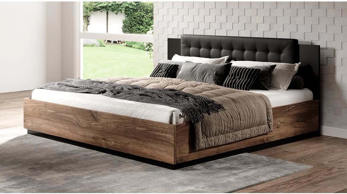 Sigma 31 krevet bez podnice 166x205x90 cm tamni hrast/crni