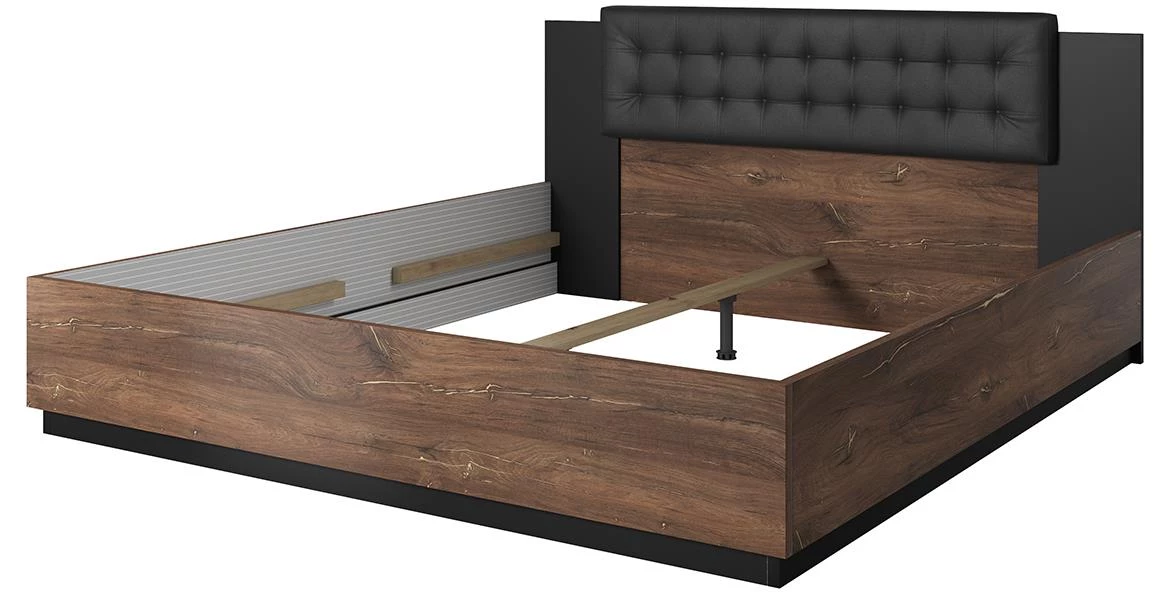 Sigma 30 krevet bez podnice 146x205x90 cm tamni hrast/crni