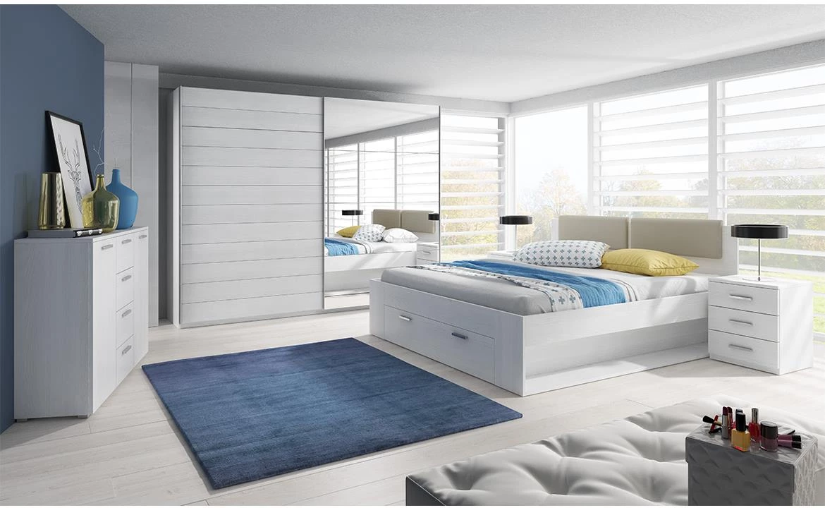 Galaxy 50 krevet bez podnice 1 fioka 146x205x101 cm beli