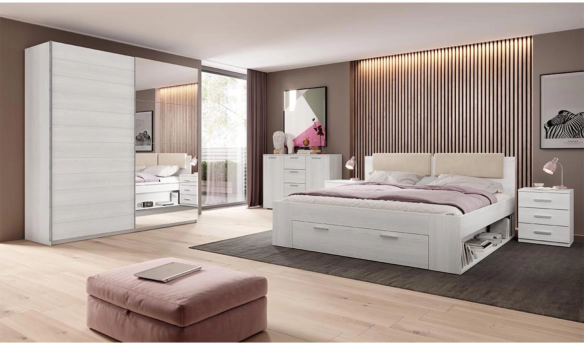 Galaxy 50 krevet bez podnice 1 fioka 146x205x101 cm beli