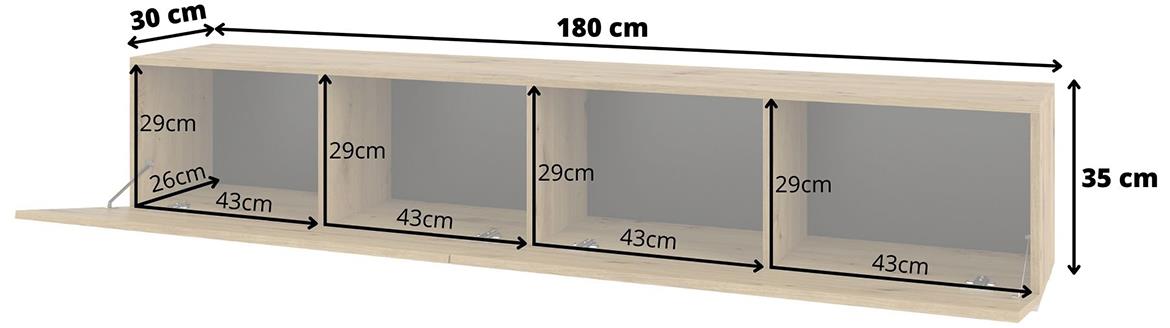 Oslo ormar 3 vrata/ogledalo 250x62x226 cm natur (wotan hrast)