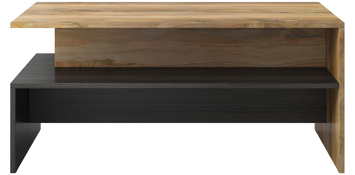 Baros 99 klub sto s policom 100x60x45 cm svetli orah/crni