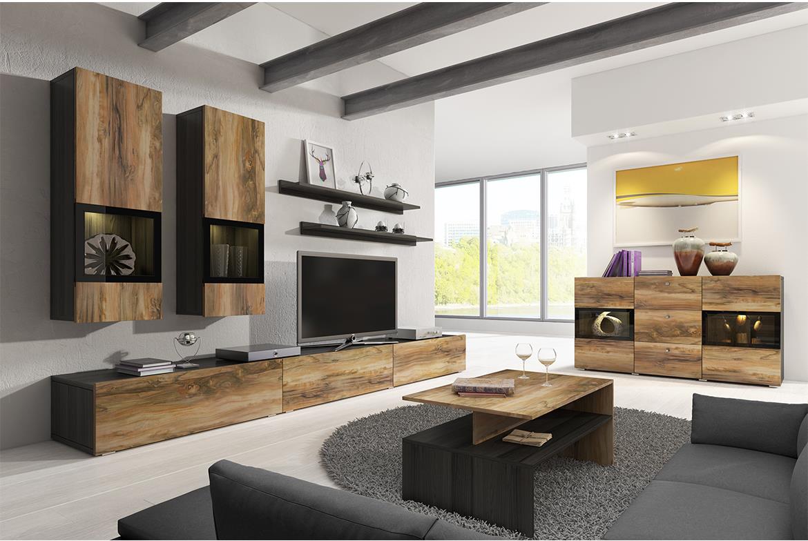 Baros 99 klub sto s policom 100x60x45 cm svetli orah/crni