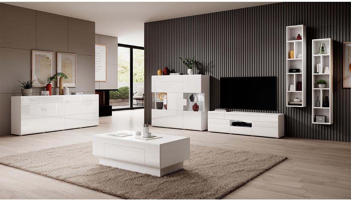 Toledo 99 klub sto 110x60x39 cm beli visoki sjaj