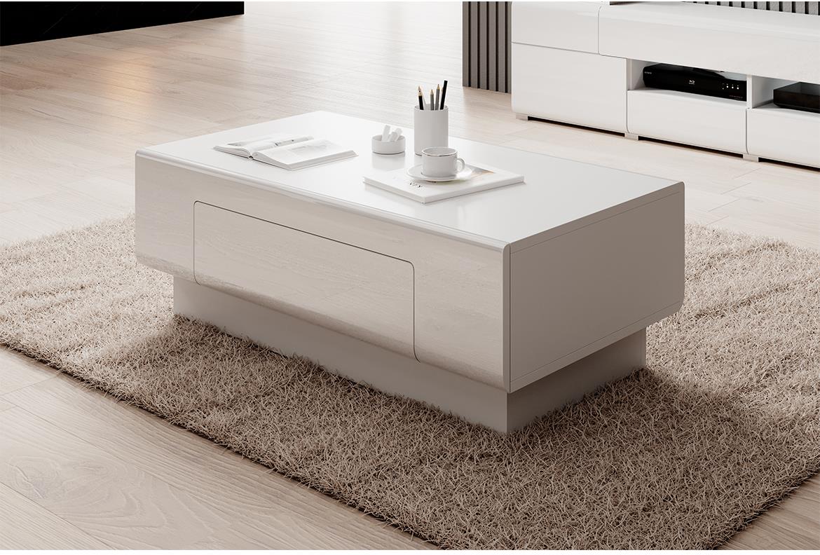 Toledo 99 klub sto 110x60x39 cm beli visoki sjaj