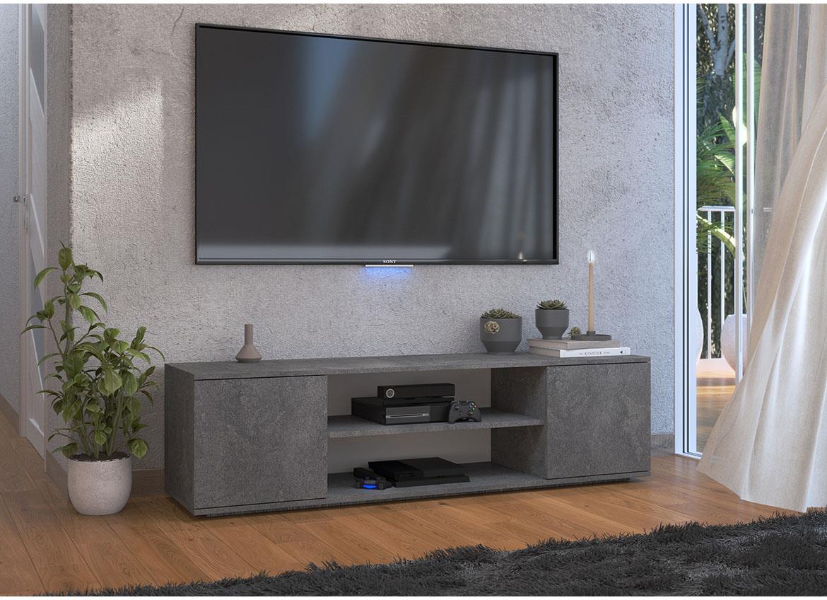 Petra TV komoda 2 vrata+2 otvora 155x40x50 cm beton