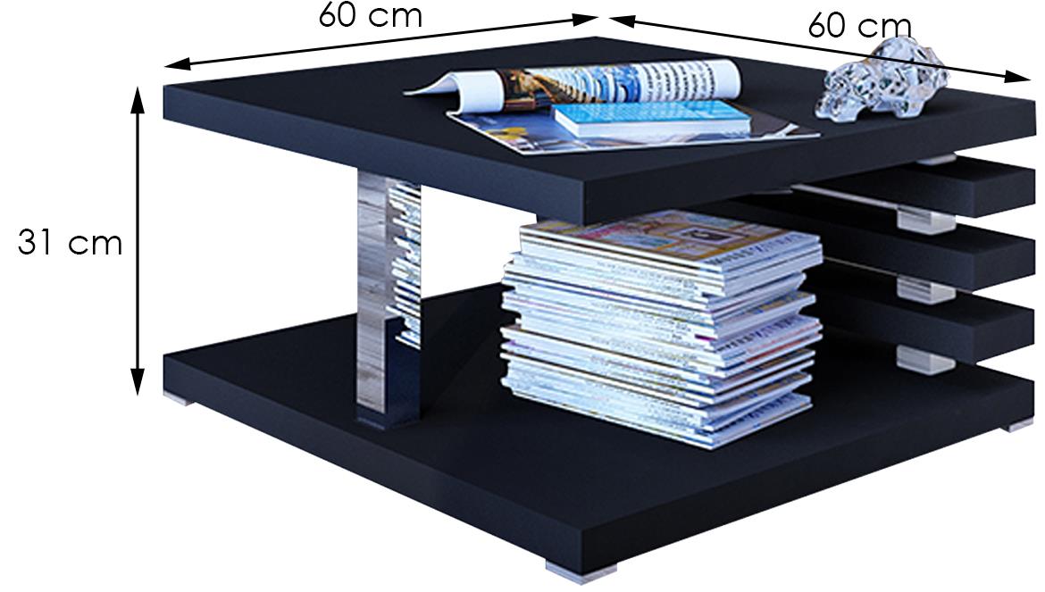 Messa klub sto 60x60x31 cm crni