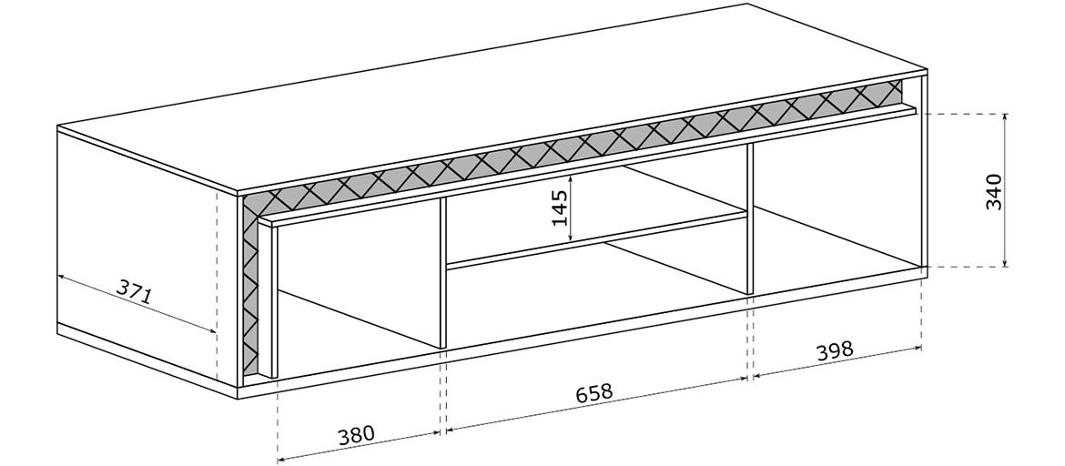 Senesi TV komoda 2 vrata+1 fioka S7 160x40,6x51 cm orah