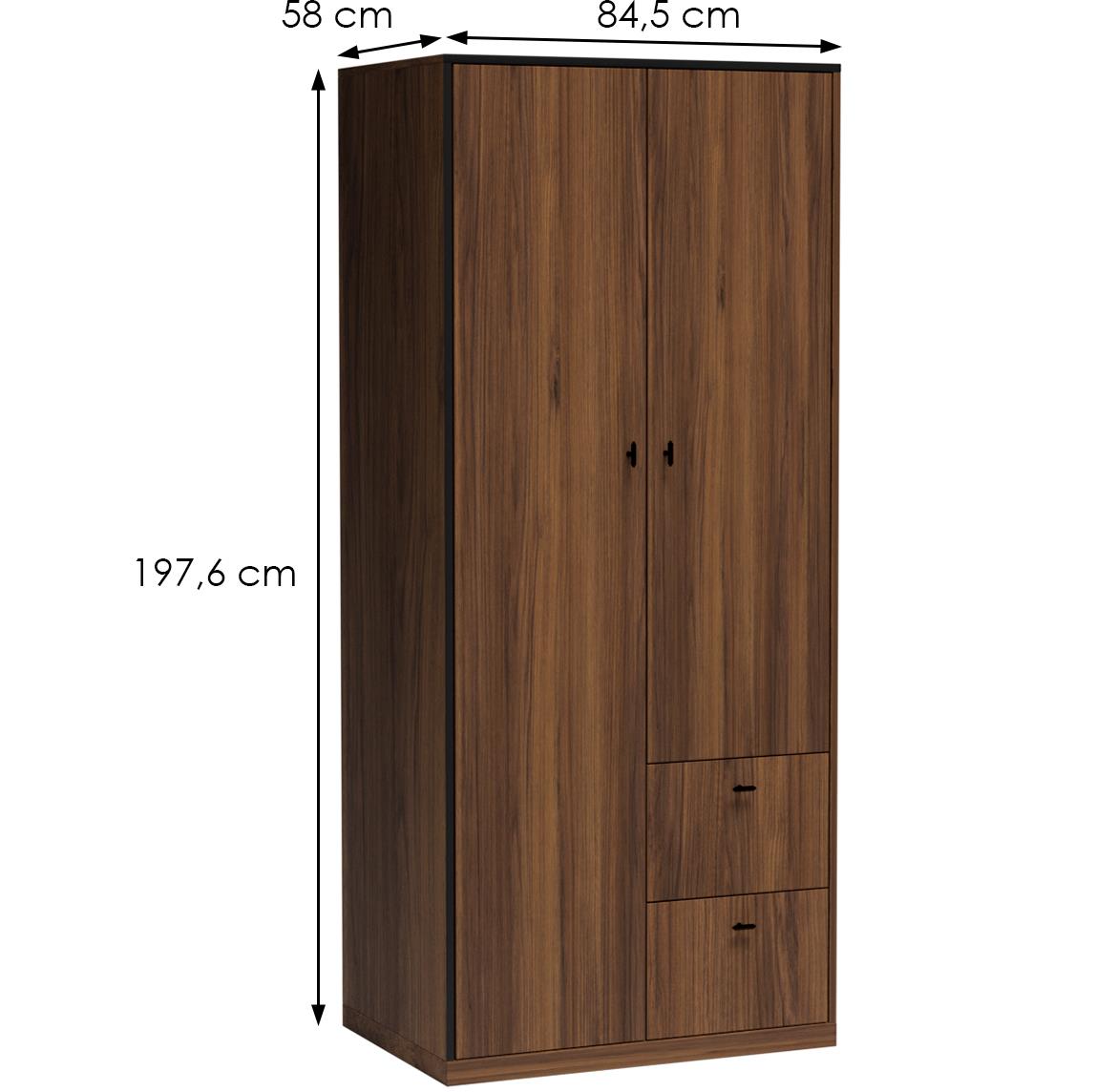 Senesi ormar S1 2 vrata+2 fioke 84,5x58x197,6 cm orah