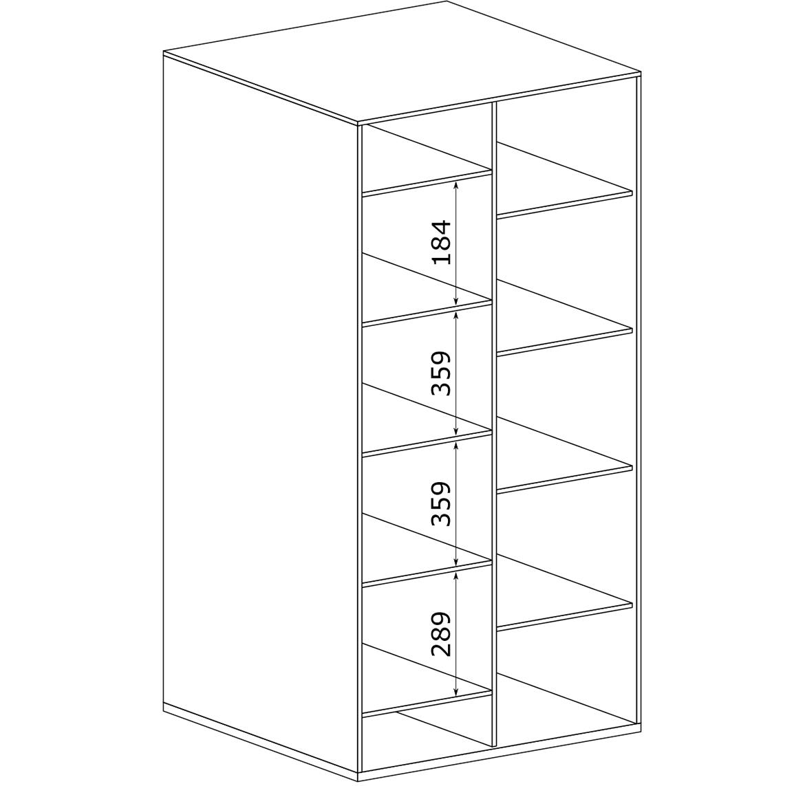 Senesi ormar S1 2 vrata+2 fioke 84,5x58x197,6 cm orah